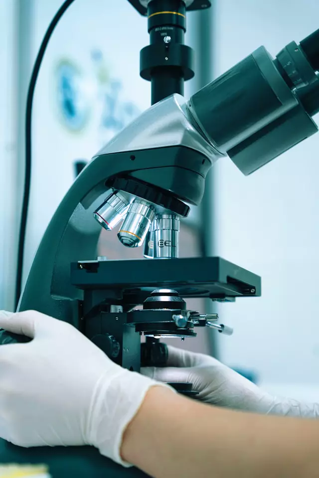 A microscope in the clinic laboratory