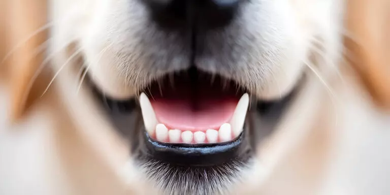 Close-up dental examination of a pet